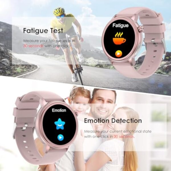 Montre Connectée Femme avec 𝐄𝐂𝐆+𝐇𝐑𝐕/Acιde Urιque/Lιpιdes/βMI,1.39"HD Smart Watch avec Appel Bluetooth/SOS/Fréqυeπce Cαrdιαqυe/SPΘ2/Tensioπ ArtérιeΙΙe/Sοmmeιl Montre Sport pour Android iOS (Rose) – Image 8