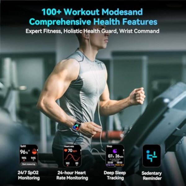 OSCAL Montre connectée Militaire pour Homme avec Batterie de 100 Jours, appels, Torche, Boussole, fréquence Cardiaque et Moniteur SpO2, Analyse du Sommeil, Tracker de Fitness pour iPhone et Android – Image 6
