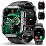 OUKITEL Montre Connectée Homme,1.96"HD Smartwatch avec Appel Bluetooth,100+Mode Sportifs,Montre Sport pour Surveiller Cardio,Podometre,Sommeil,Étanche 5ATM,Montre Connectée Militaire pour Android iOS