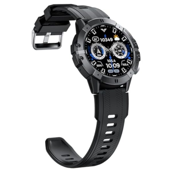 VIRAN Montre Connectée Homme, 1.52" Militaire Smartwatch avec Appel Bluetooth et Moniteur de Pression Artérielle/Fréquence Cardiaque/Sommeil, Smart Watch étanche IP68 pour Android et iOS (Noir) – Image 5
