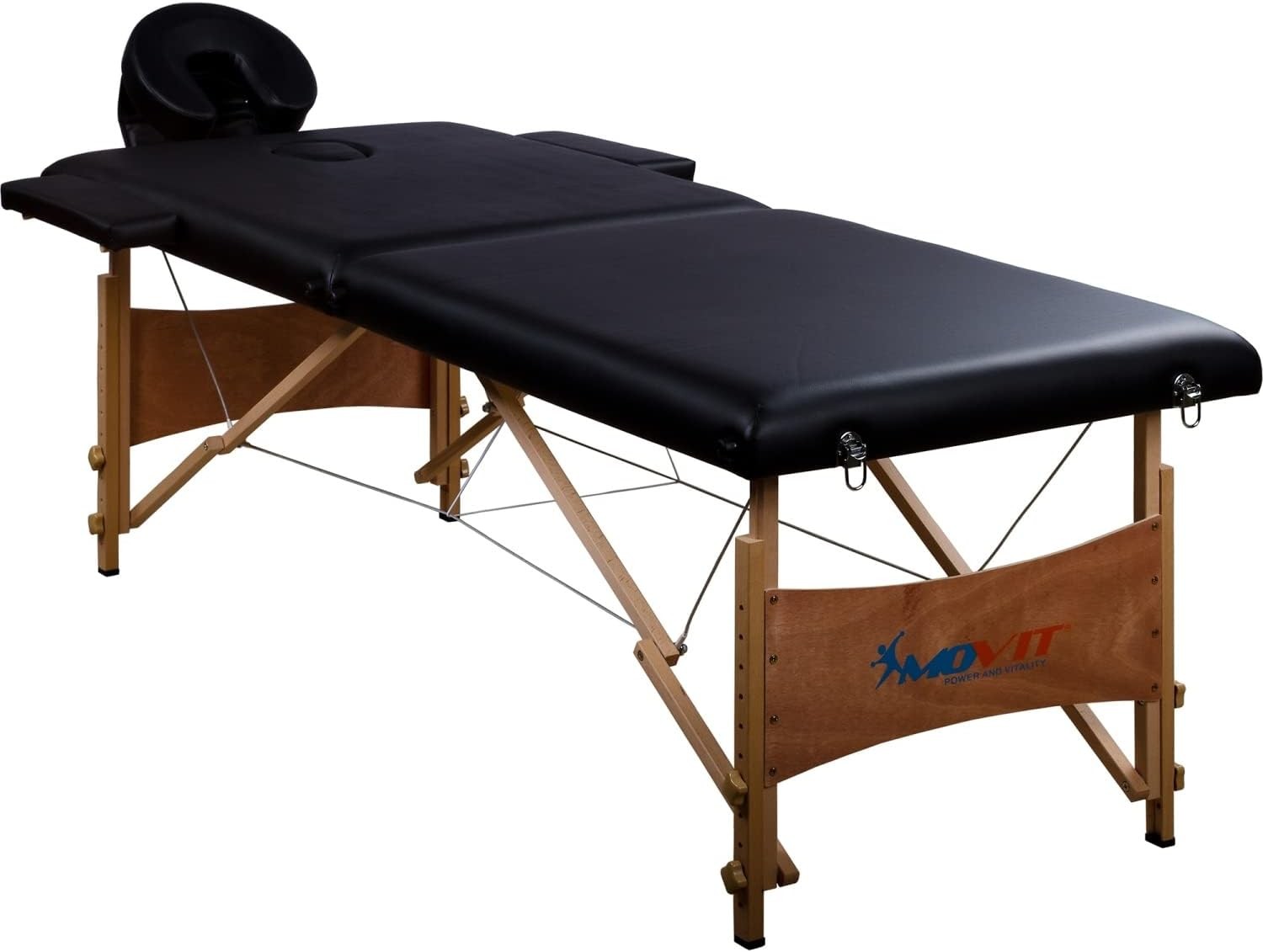 MOVIT Table de Massage Mobile avec Sac, appuie-tête et accoudoirs, Cadre en Bois Massif,