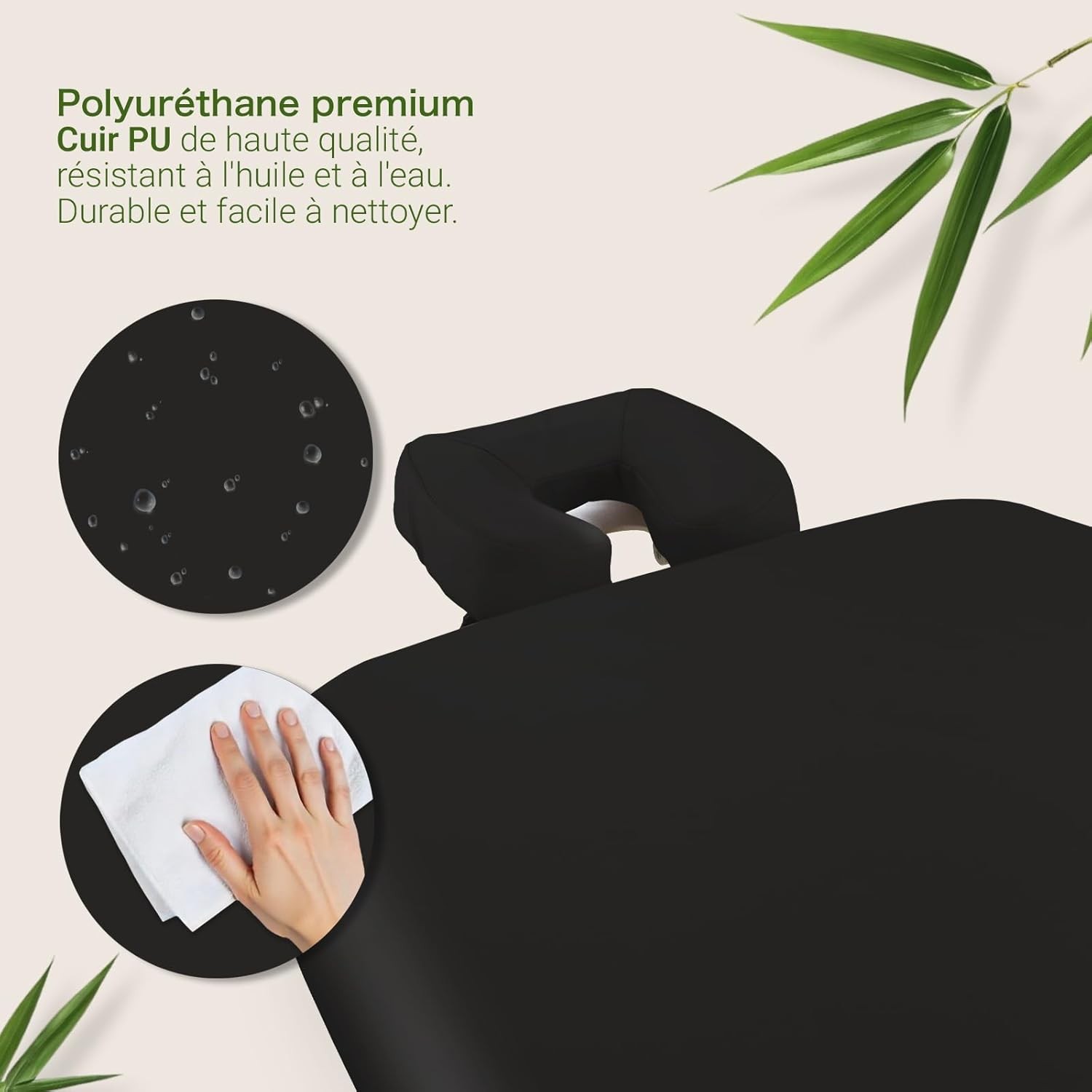 MOVIT Table de Massage Mobile avec Sac, appuie-tête et accoudoirs, Cadre en Bois Massif,