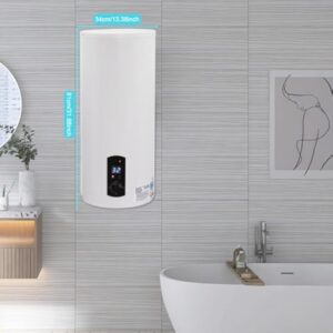 AOOUNGM Chauffe-eau éLectrique 60L, Chauffe-eau électrique vertical mural, Chauffe-eau à accumulation, 2000W Réservoir d'eau chaude, Chauffe-eau éLectrique Avec écran LED