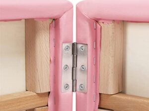 Abician Table de Massage Pliante Réglable en 8 Hauteurs Table de Massage Portable 3 Sections Pieds en Bois Massif Dossier Têtière Repose-Bras Hamac 213 x 80 x 84,5 cm Rose
