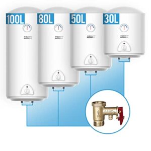 Aquamarin® Chauffe Eau Electrique - Capacité 50L, 220-240V, 1,5kW, Max 75°C, Economie d'Energie, Thermostat, Montage Vertical, Acier Emaillé - Chaudière Electrique, Réservoir, Salle de Bain