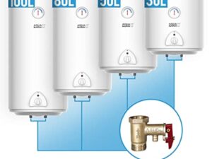 Aquamarin® Chauffe Eau Electrique - Capacité 50L, 220-240V, 1,5kW, Max 75°C, Economie d'Energie, Thermostat, Montage Vertical, Acier Emaillé - Chaudière Electrique, Réservoir, Salle de Bain