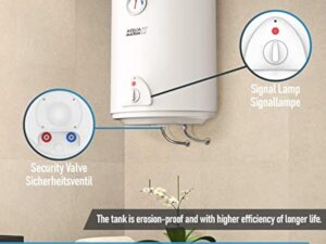 Aquamarin® Chauffe Eau Electrique - Capacité 50L, 220-240V, 1,5kW, Max 75°C, Economie d'Energie, Thermostat, Montage Vertical, Acier Emaillé - Chaudière Electrique, Réservoir, Salle de Bain