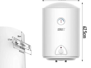 Aquamarin® Chauffe Eau Electrique - Capacité 50L, 220-240V, 1,5kW, Max 75°C, Economie d'Energie, Thermostat, Montage Vertical, Acier Emaillé - Chaudière Electrique, Réservoir, Salle de Bain