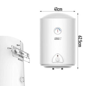Aquamarin® Chauffe Eau Electrique - Capacité 50L, 220-240V, 1,5kW, Max 75°C, Economie d'Energie, Thermostat, Montage Vertical, Acier Emaillé - Chaudière Electrique, Réservoir, Salle de Bain