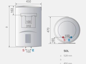 Ariston Lydos R - Chauffe-Eau électrique Vertical avec régulation Externe + Titane dans réservoir 48 x 45 x 56,8 cm Fabriqué pour Installation en Espagne 50 l