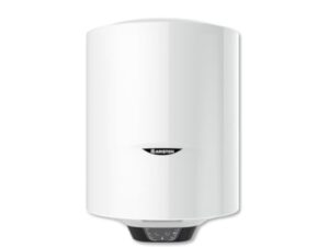 Ariston PRO 1 ECO, Chauffe-eau électrique vertical mural 50 litres, diamètre 450 mm - Conçu et fabriqué pour être installé en France. Blanc