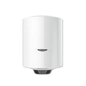 Ariston PRO 1 ECO, Chauffe-eau électrique vertical mural 50 litres, diamètre 450 mm - Conçu et fabriqué pour être installé en France. Blanc