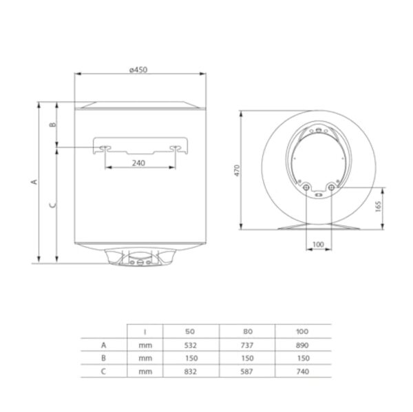 Ariston PRO 1 ECO, Chauffe-eau électrique vertical mural 50 litres, diamètre 450 mm - Conçu et fabriqué pour être installé en France. Blanc – Image 7