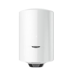 Ariston PRO1 ECO 80L - Chauffe-eau Electrique Vertical Mural Ø450 mm - Intelligent Fonction ECO - Classe B - Conçu et fabriqué pour être installé en France