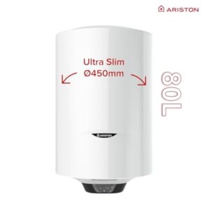 Ariston PRO1 ECO 80L - Chauffe-eau Electrique Vertical Mural Ø450 mm - Intelligent Fonction ECO - Classe B - Conçu et fabriqué pour être installé en France