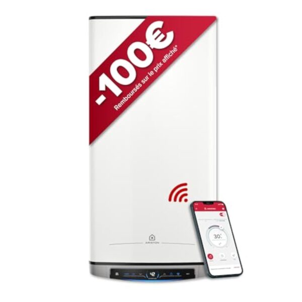 Ariston Velis Evo Dune Dry WiFi 45L – Chauffe-Eau Plat Intelligent – Gain de place Ultra-Plat 27cm – Multiposition – 25% d'Économie d'Énergie – Flexibilité Énergétique – Installation en France – Image 2