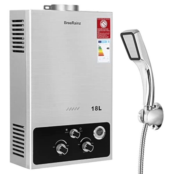 BreeRainz 18LPM Chauffe-Eau à Gaz,36KW Chauffe-Eau à Gaz Instantané Propane Butane,Pression d'eau de Démarrage Super Basse,pour Maison,Camping-car – Image 2