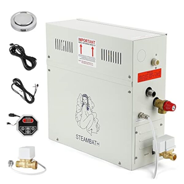 CGOLDENWALL 6 KW Générateur Vapeur Douche 220V pour Maison, pour Sauna/Douche/Bain/SPA, avec Drainage Automatique, Régulateur Digital à LED-Thermostat Automatique 35-55℃ pour un Espace de 6m³ – Image 2