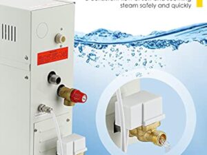 CGOLDENWALL 6 KW Générateur Vapeur Douche 220V pour Maison, pour Sauna/Douche/Bain/SPA, avec Drainage Automatique, Régulateur Digital à LED-Thermostat Automatique 35-55℃ pour un Espace de 6m³