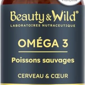 Capsules d'OMÉGA 3-2000mg d’Huile de Poissons Sauvages, Riche en acide aminés EPA/DHA, Santé du Cœur, Cholestérol, Cerveau, Idéal Musculation, Fitness, 120 capsules d'oméga 3 - Beauty&Wild