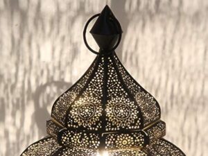 Casa Moro | Lampe de table orientale marocaine Asif hauteur 30 cm en noir avec douille E14 | Lampe de chevet en métal comme en 1001 nuit | Belle décoration de Noël | LN2070