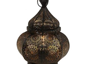 Casa Moro | Lampe de table orientale marocaine Asif hauteur 30 cm en noir avec douille E14 | Lampe de chevet en métal comme en 1001 nuit | Belle décoration de Noël | LN2070