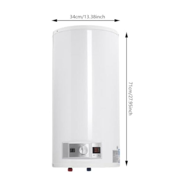 Chauffe-Eau Puissant Instantané Chauffe-eau Électrique à Réservoir Température Réglable Réservoir d'eau chaude murale 80L Pomme de Douche Salle de Bain 220V 2KW (50L) – Image 8