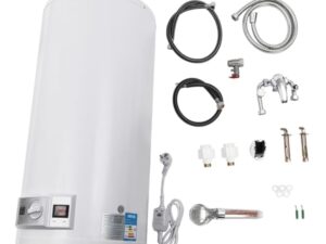 Chauffe-Eau Puissant Instantané Chauffe-eau Électrique à Réservoir Température Réglable Réservoir d'eau chaude murale 80L Pomme de Douche Salle de Bain 220V 2KW (50L)