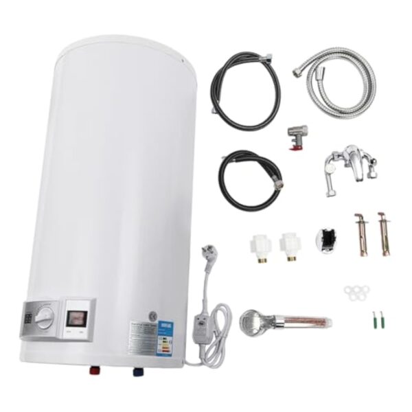 Chauffe-Eau Puissant Instantané Chauffe-eau Électrique à Réservoir Température Réglable Réservoir d'eau chaude murale 80L Pomme de Douche Salle de Bain 220V 2KW (50L) – Image 10