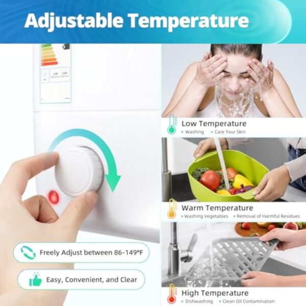 Chauffe-Eau à Accumulation,warmwasserspeicher Chauffe-eau électrique Ballon d'Eau Chaude Convient pour la douche, la salle de bains et la cuisine – Image 6
