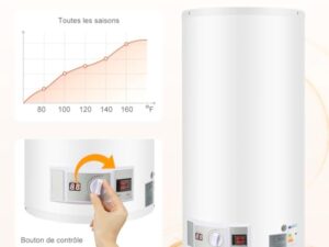 Chauffe-Eau éLectrique Appareil Avec Kit De Douche Chauffe Eau Instantané Electrique Ballon D'Eau Chaude Chaudiere Electrique Pour Douche,Salle De Bain (80L)
