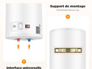 Chauffe-Eau éLectrique Appareil Avec Kit De Douche Chauffe Eau Instantané Electrique Ballon D'Eau Chaude Chaudiere Electrique Pour Douche,Salle De Bain (80L)