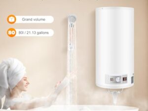 Chauffe-Eau éLectrique Appareil Avec Kit De Douche Chauffe Eau Instantané Electrique Ballon D'Eau Chaude Chaudiere Electrique Pour Douche,Salle De Bain (80L)
