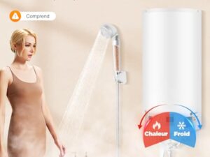 Chauffe-Eau éLectrique Appareil Avec Kit De Douche Chauffe Eau Instantané Electrique Ballon D'Eau Chaude Chaudiere Electrique Pour Douche,Salle De Bain (80L)