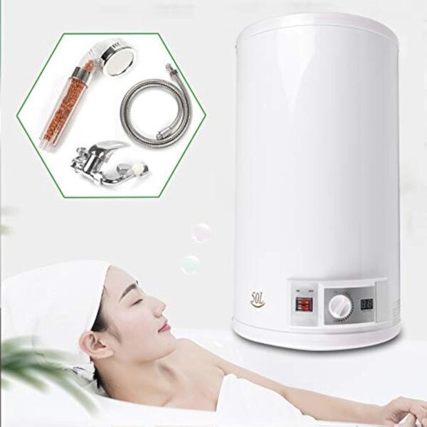 Chauffe eau 35l, DSYOGX Chauffe-eau électrique 2000 W Ballon eau Chaude 35L - Économe en énergie - À suspendre au mur - Prêt à brancher - Soupape de sécurité – Image 3