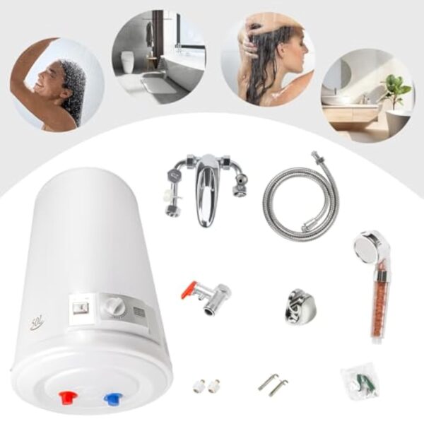 Chauffe eau 35l, DSYOGX Chauffe-eau électrique 2000 W Ballon eau Chaude 35L - Économe en énergie - À suspendre au mur - Prêt à brancher - Soupape de sécurité – Image 7