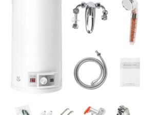 Chauffe eau 35l, DSYOGX Chauffe-eau électrique 2000 W Ballon eau Chaude 35L - Économe en énergie - À suspendre au mur - Prêt à brancher - Soupape de sécurité