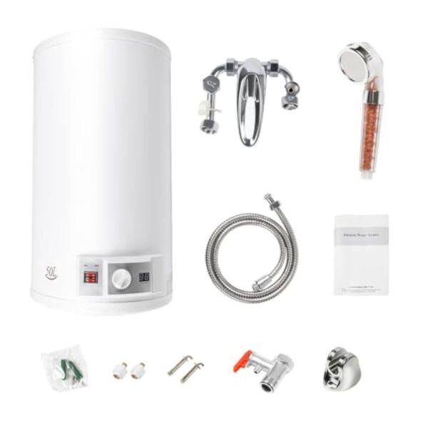 Chauffe eau 35l, DSYOGX Chauffe-eau électrique 2000 W Ballon eau Chaude 35L - Économe en énergie - À suspendre au mur - Prêt à brancher - Soupape de sécurité – Image 8