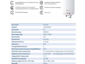Chauffe-eau Eldom - 15 l - Résistant à la pression