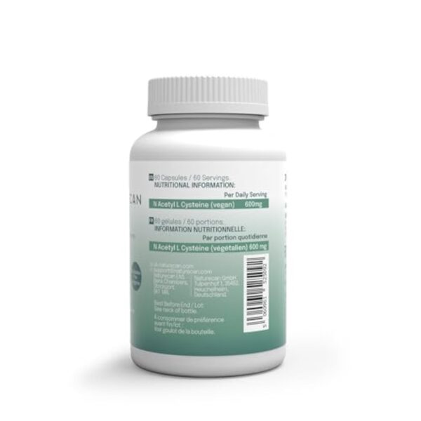 Complément alimentaire NAC de qualité supérieure | 600 mg de N-acétyl-cystéine | 60 capsules végétaliennes | 100% pures – Image 3