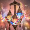 DEMMEX Lampe de chevet de table en mosaïque marocaine turque, 3 nuances, faite à la main, 53 cm