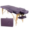 Eccellensedie Table de Massage Pliante Professionnelle - 2-Zone Bois Table Massage Portative pour Spa et Physiothérapie Tatouage (Violet)