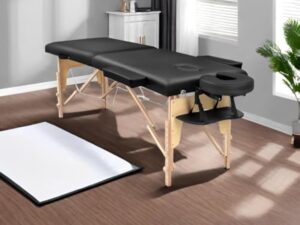 Eccellensedie Table de Massage Pliante Professionnelle - 2-Zone Bois Table Massage Portative pour Physiothérapie et Tatouage