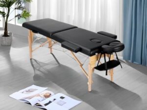 Eccellensedie Table de Massage Pliante Professionnelle - 2-Zone Bois Table Massage Portative pour Physiothérapie et Tatouage