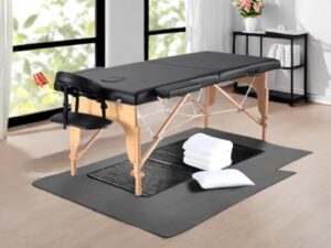 Eccellensedie Table de Massage Pliante Professionnelle - 2-Zone Bois Table Massage Portative pour Physiothérapie et Tatouage