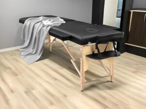 Eccellensedie Table de Massage Pliante Professionnelle - 2-Zone Bois Table Massage Portative pour Physiothérapie et Tatouage