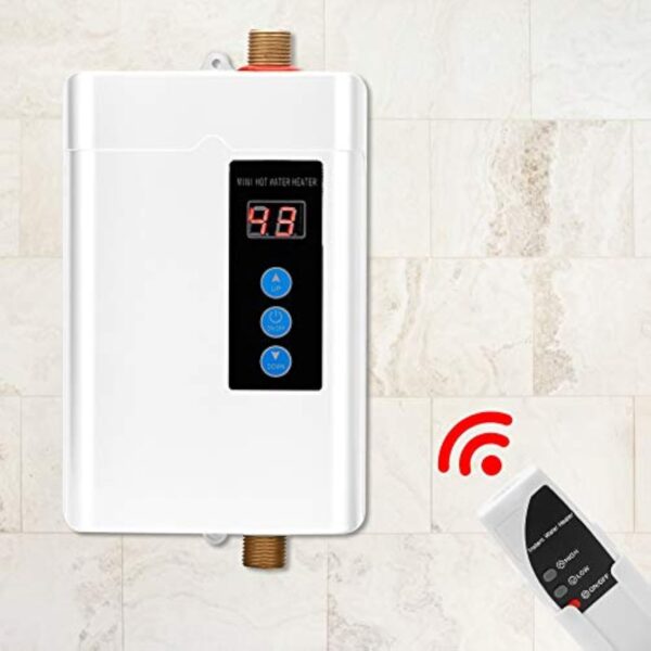 Focket Chauffe-Eau Instantané Électrique 4000W, Mini-écran Tactile LCD, Acier Inoxydable, Blanc, Chauffe-Eau sans Réservoir avec Fonction de Mémoire – Image 7