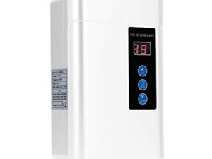 Focket Chauffe-Eau Instantané Électrique 4000W, Mini-écran Tactile LCD, Acier Inoxydable, Blanc, Chauffe-Eau sans Réservoir avec Fonction de Mémoire