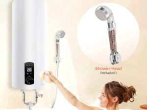 Fricienc Chauffe-eau électrique 2000 W, 60 L, vertical, moderne, blanc