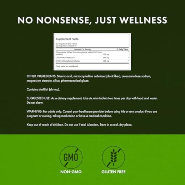 Glucosamine, Chondroïtine & MSM – 360 mini-comprimés – Image 4